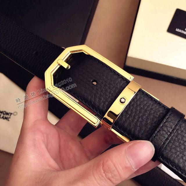 MONTBLANC皮帶 萬寶龍米蘭時裝周新款 專櫃原單 MONTBLANC男士牛皮腰帶  xfp2129